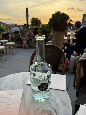 Dinner with a view. Love the uncommon seating and the stone bench was strangely comfortable!