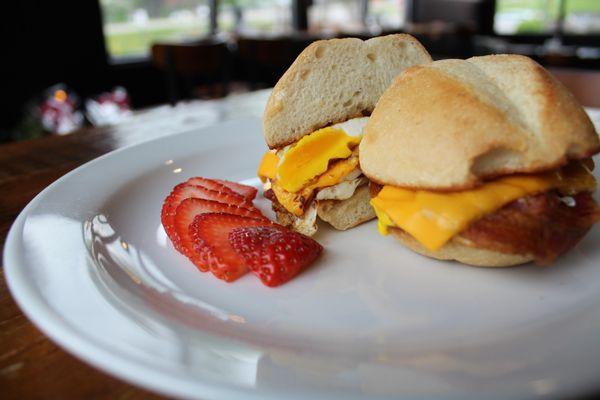 Bacon Eggs and Cheese on a Portuguese Roll