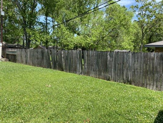 Old fence before demolition