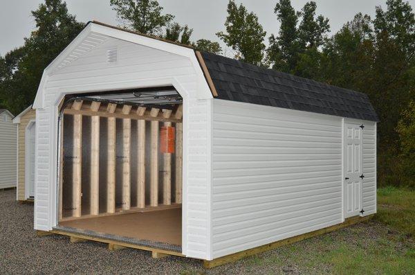 12X20 Vinyl Barn with Garage door