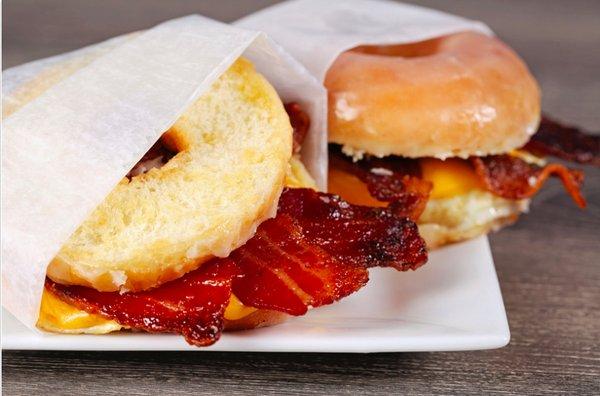 Bacon Egg & Cheese Glazed Sandwich $ 1.99