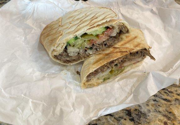 Steak shawarma wrap