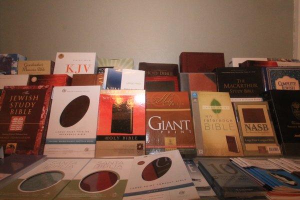 A wide selection of bibles.