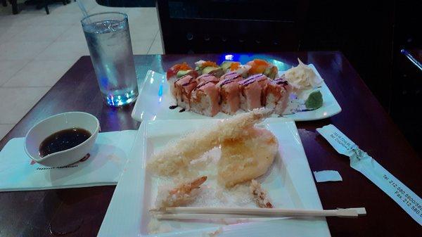 Shrimp Tempura, Rainbow Roll and Y2K Roll