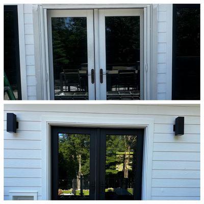 Stained French doors