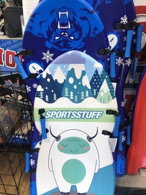 Seasonal snow sleds are in stock