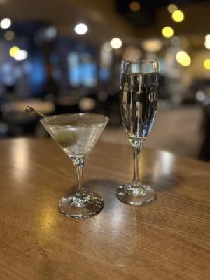 Dirty Martini & Prosecco