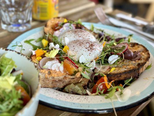 Soft boiled egg tartine from their lunch menu