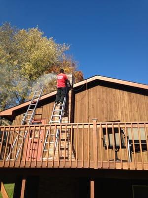 Grinding the joints in preperation for a repointing job!