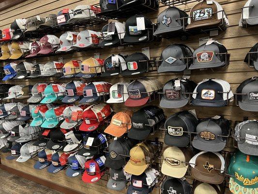 Large selection of hats