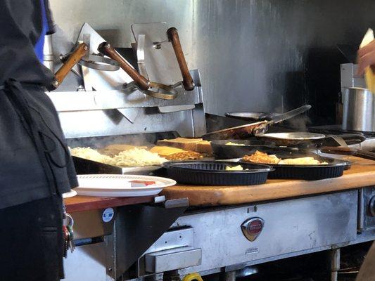 My table was so close to the grill that I was able to watch the cooks in action.