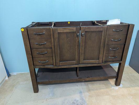 Brown Allen & Roth 47" bathroom vanity without top