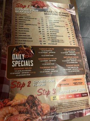 Menu back