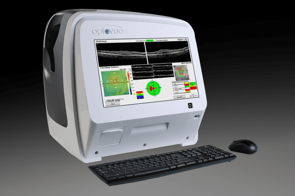 Optovue iScan OCT, similar to an MRI/CT scan for the eye, the i-Scan uses the SD-OCT to produce cross sectional images of the retinal layers