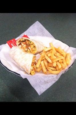 Buffalo chicken wrap w/ fries