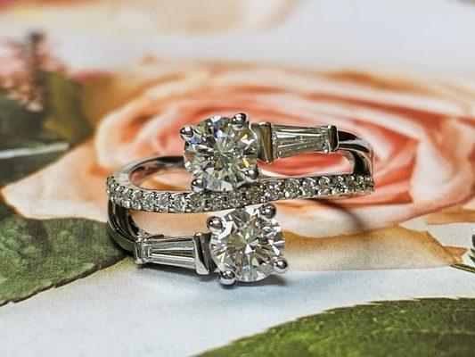 Custom made ring using our customer's diamonds