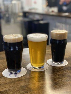 Tuckered out stout, bunny hill blonde, abominable milk stout