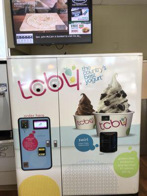 Yogurt machine in the gas station unbelievable