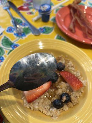 Food and chip on spoon