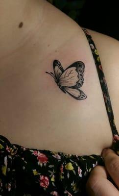 My friend's butterfly tattoo, done 13 March 2015