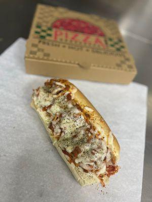 Delicious spaghetti sub