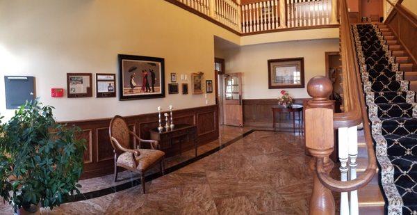 Foyer/entry. Walk back and to the right to enter dining room. On left is a lovely function hall.