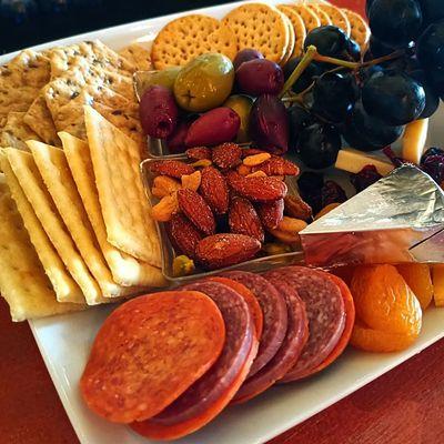 Cheese, fruit & olive plate for 2