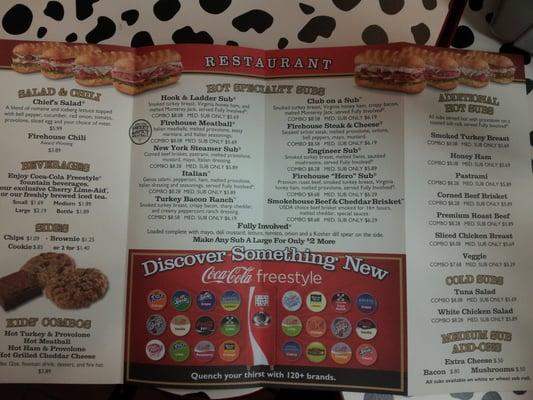 Unfolded menu side 1.