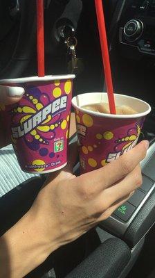 Free slurpee day on 7/11  They ran out of lids tho