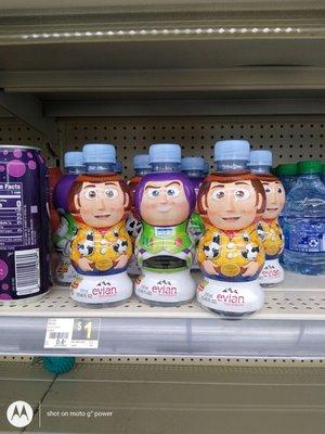 Baby Buzz and Woody Evian Water bottles. $1