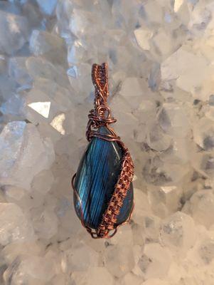 We feature Erin's beautiful wire wrap necklaces in the salon in the daily. Stop by and check them out!