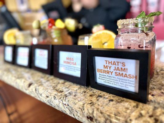 Drink display at the hostess stand.