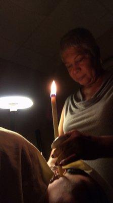 Ear candling! A must for anyone who has allergies. I like to do this treatment once each season.