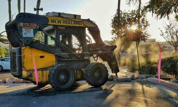 Removing Asphalt with the Breaker.