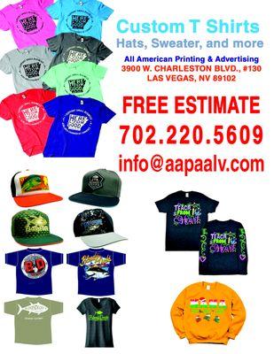 NEEDS T SHIRTS, HATS, HOODIES? We print them all.