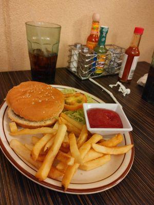 My granddaughters burger and fries