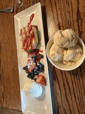 Key lime pie and strawberry-basil ice cream