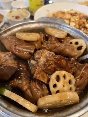 Pigs feet with lotus roots