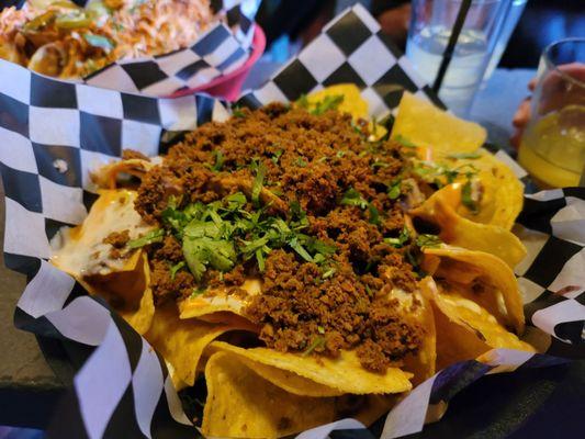 Nachos with chorizo