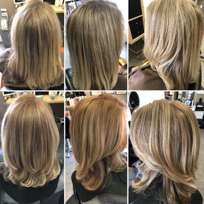 Highlights are damaging and foils take 100 years to disintergrate. Go with a lighter hue instead and of course Olaplex