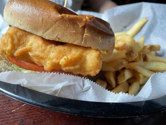 Fish sandwich with fries $13