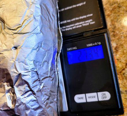 Burrito weighs over 27-oz