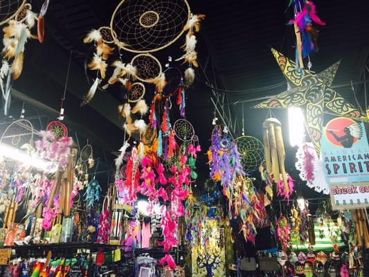 I've never seen 100's of dream catchers in one place. Hard to choose. Reasonably priced. Only $10.99 for a large one.