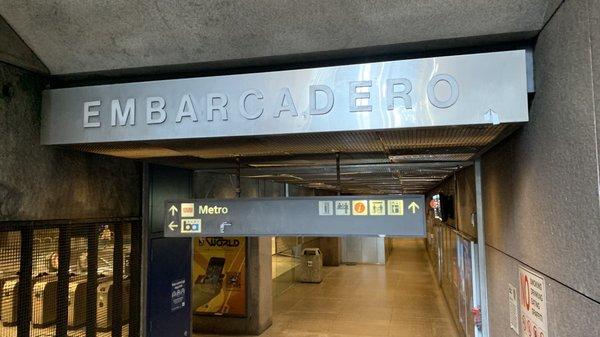 One of the Embarcadero station entrances