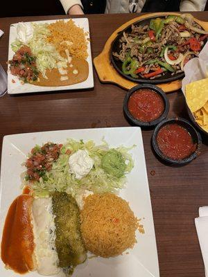 Enchiladas and fajitas