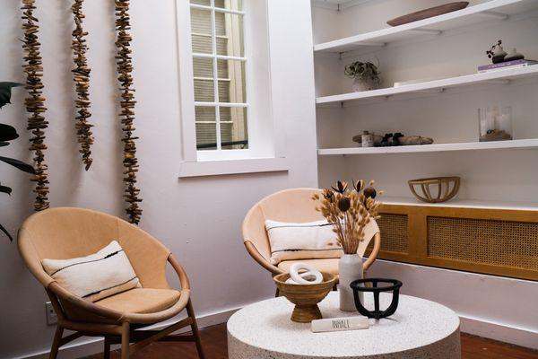 A peek into part of Still Skincare's serene studio space. Come in, glow on your way out.