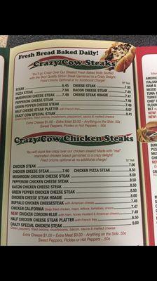 Cheesesteaks and Chicken Steaks