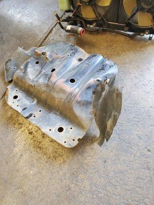 This is the damaged skid plate.