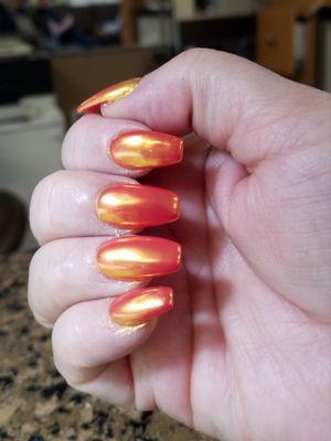 Orange Chrome Gel Polish