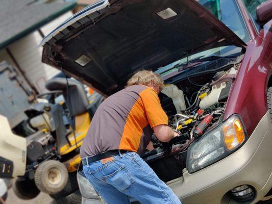 Getting our car fixed